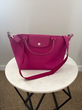 Longchamp Nylon Shoulder Bag in Bright Pink